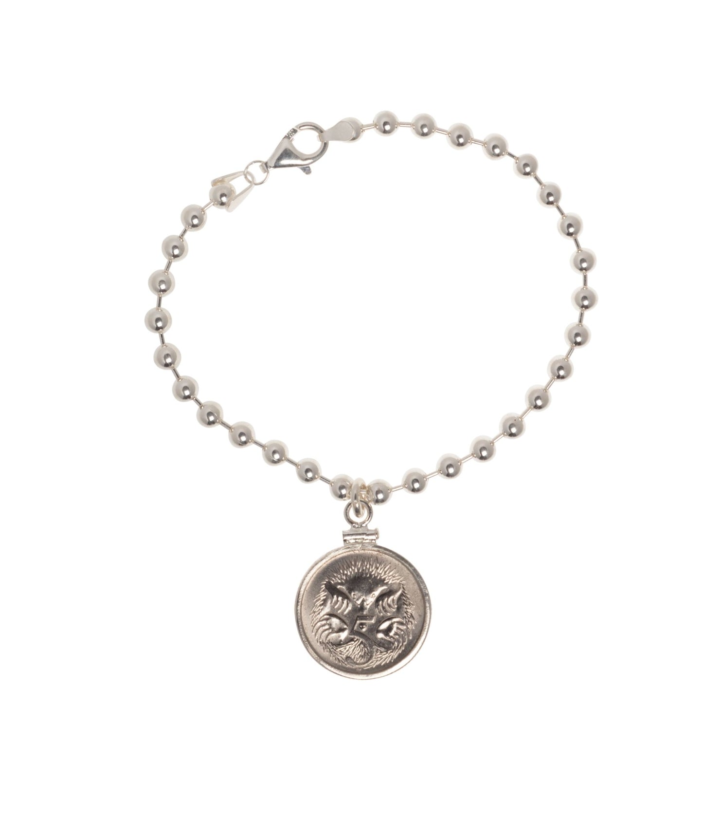 Australian 5 Cent Sterling Silver Bead Bracelet - Vintage Spirit - Handcrafted Coin Creations