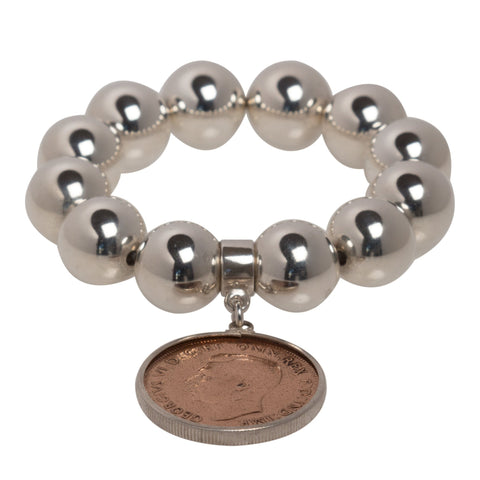 Australian Penny 16mm Beaded Bracelet - Vintage Spirit - Handcrafted Coin Creations