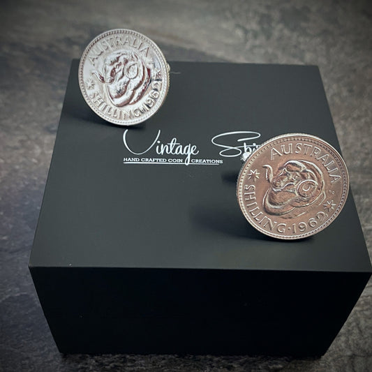 Australian Shilling Cufflinks - Vintage Spirit - Handcrafted Coin Creations