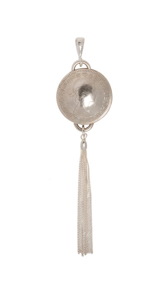 Australian Shilling Pendant with Sterling Silver Tassel - Vintage Spirit - Handcrafted Coin Creations