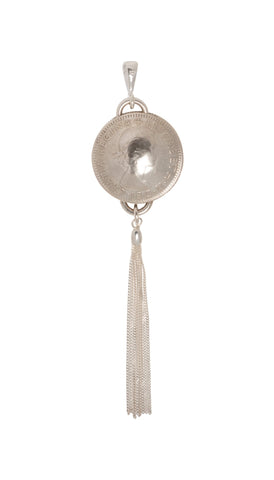 Australian Shilling Pendant with Sterling Silver Tassel - Vintage Spirit - Handcrafted Coin Creations