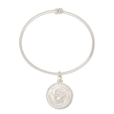 Australian Shilling Sterling Silver Ball - end Bangle - Vintage Spirit - Handcrafted Coin Creations