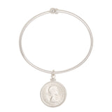 Australian Shilling Sterling Silver Ball - end Bangle - Vintage Spirit - Handcrafted Coin Creations