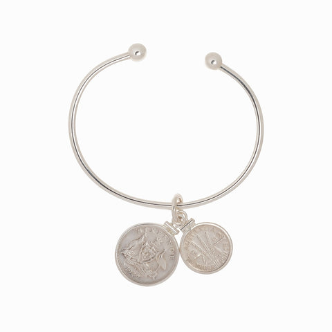 Australian Sixpence and Threepence Cuff Bangle - Vintage Spirit - Handcrafted Coin Creations