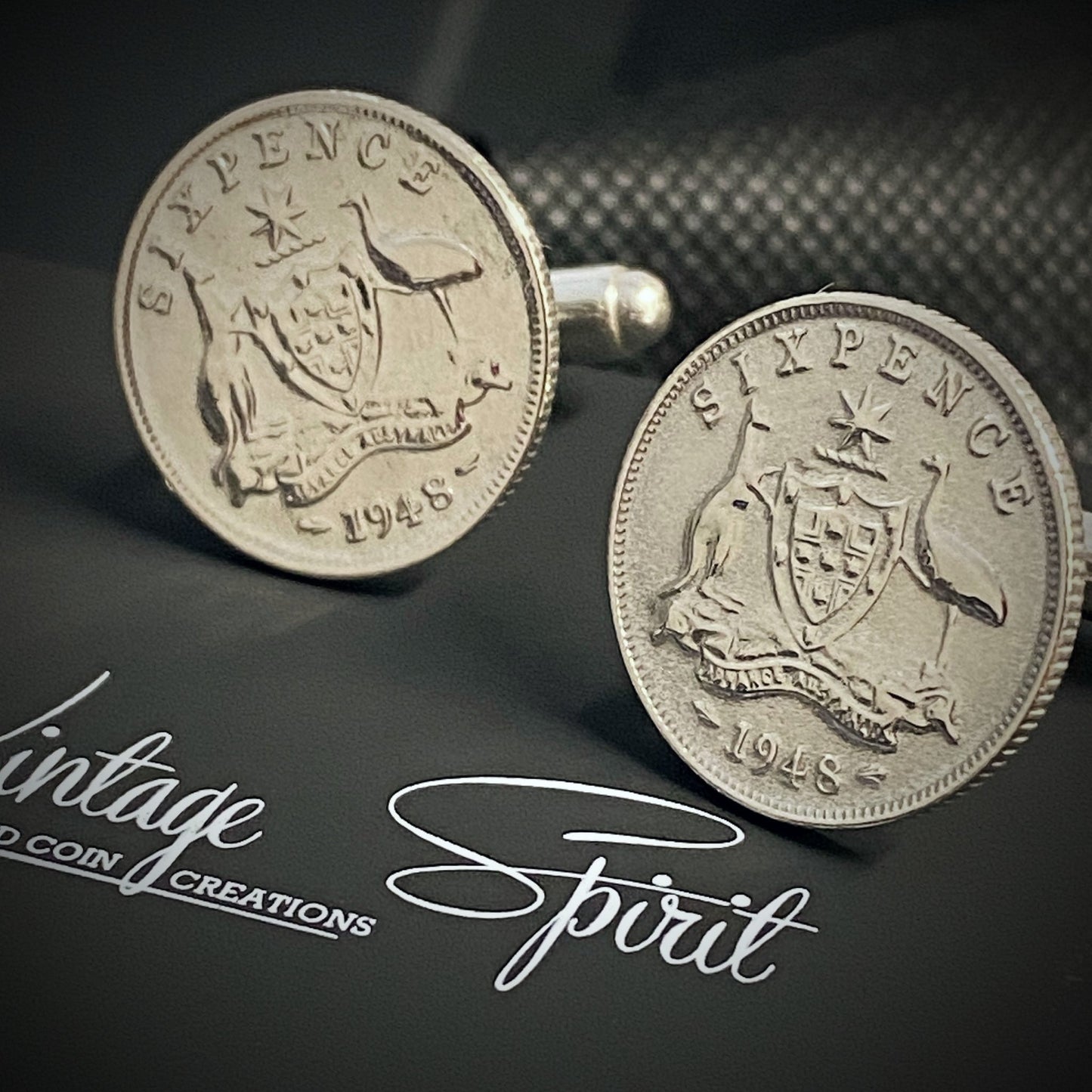 Australian Sixpence Cufflinks - Vintage Spirit - Handcrafted Coin Creations