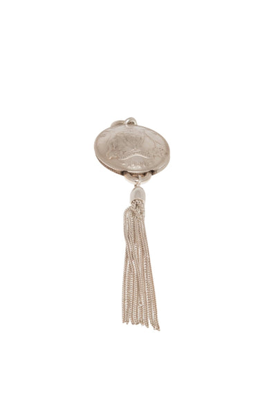 Australian Sixpence Domed Pendant with Tassel - Vintage Spirit - Handcrafted Coin Creations