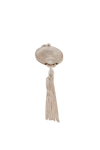 Australian Sixpence Domed Pendant with Tassel - Vintage Spirit - Handcrafted Coin Creations