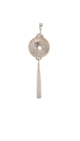 Australian Sixpence Domed Pendant with Tassel - Vintage Spirit - Handcrafted Coin Creations