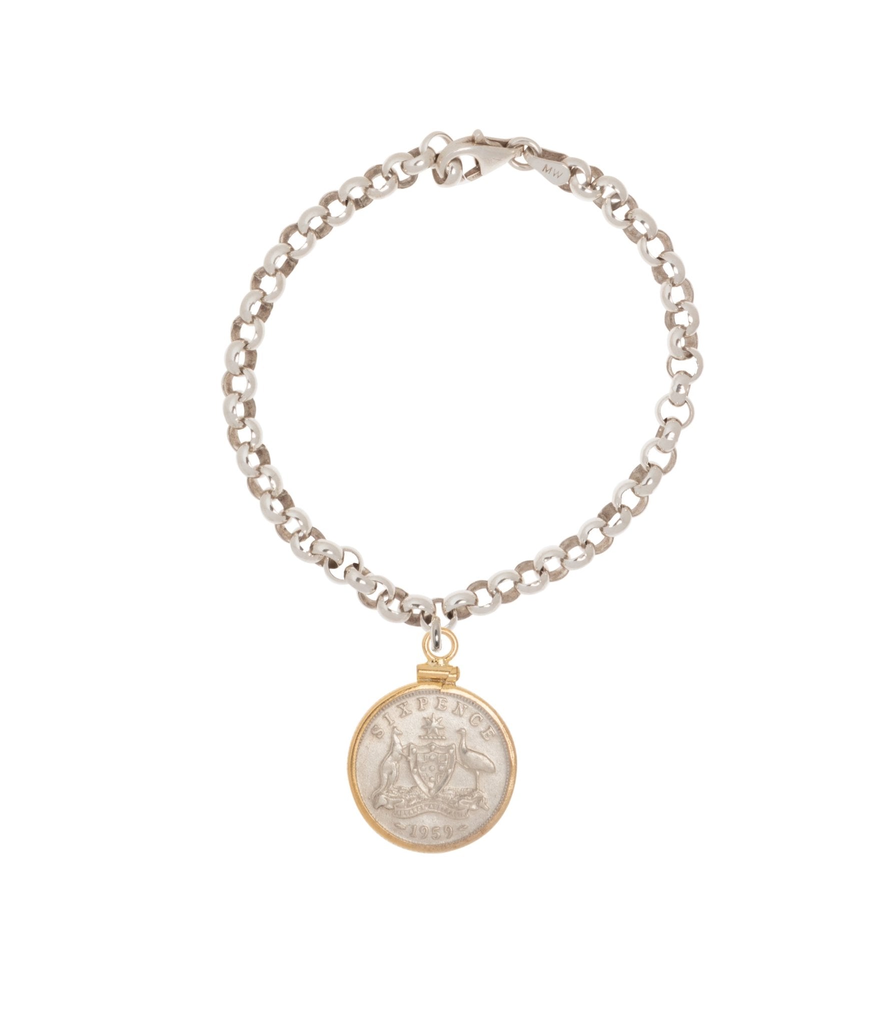 Australian Sixpence Fine Bracelet - Vintage Spirit - Handcrafted Coin Creations