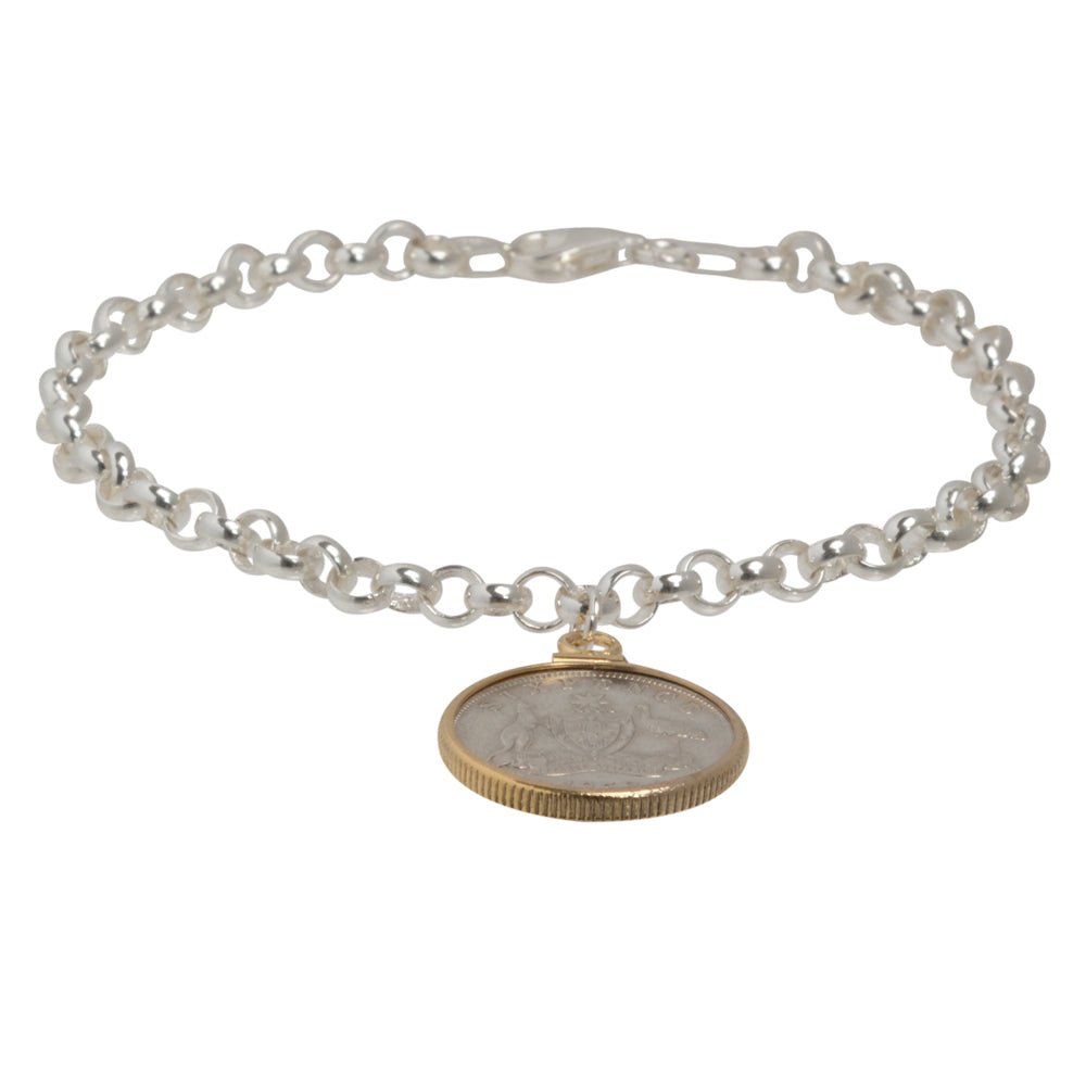 Australian Sixpence Fine Bracelet - Vintage Spirit - Handcrafted Coin Creations