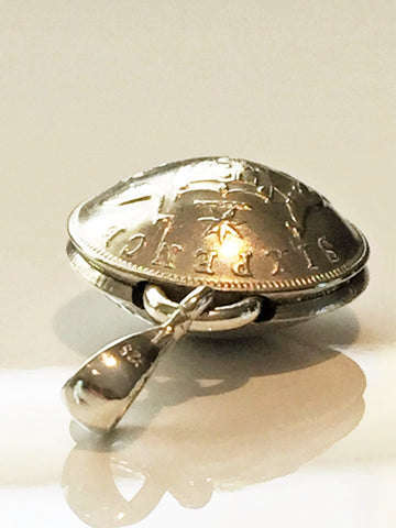Australian Sixpence Handcrafted Domed Pendant - Vintage Spirit - Handcrafted Coin Creations