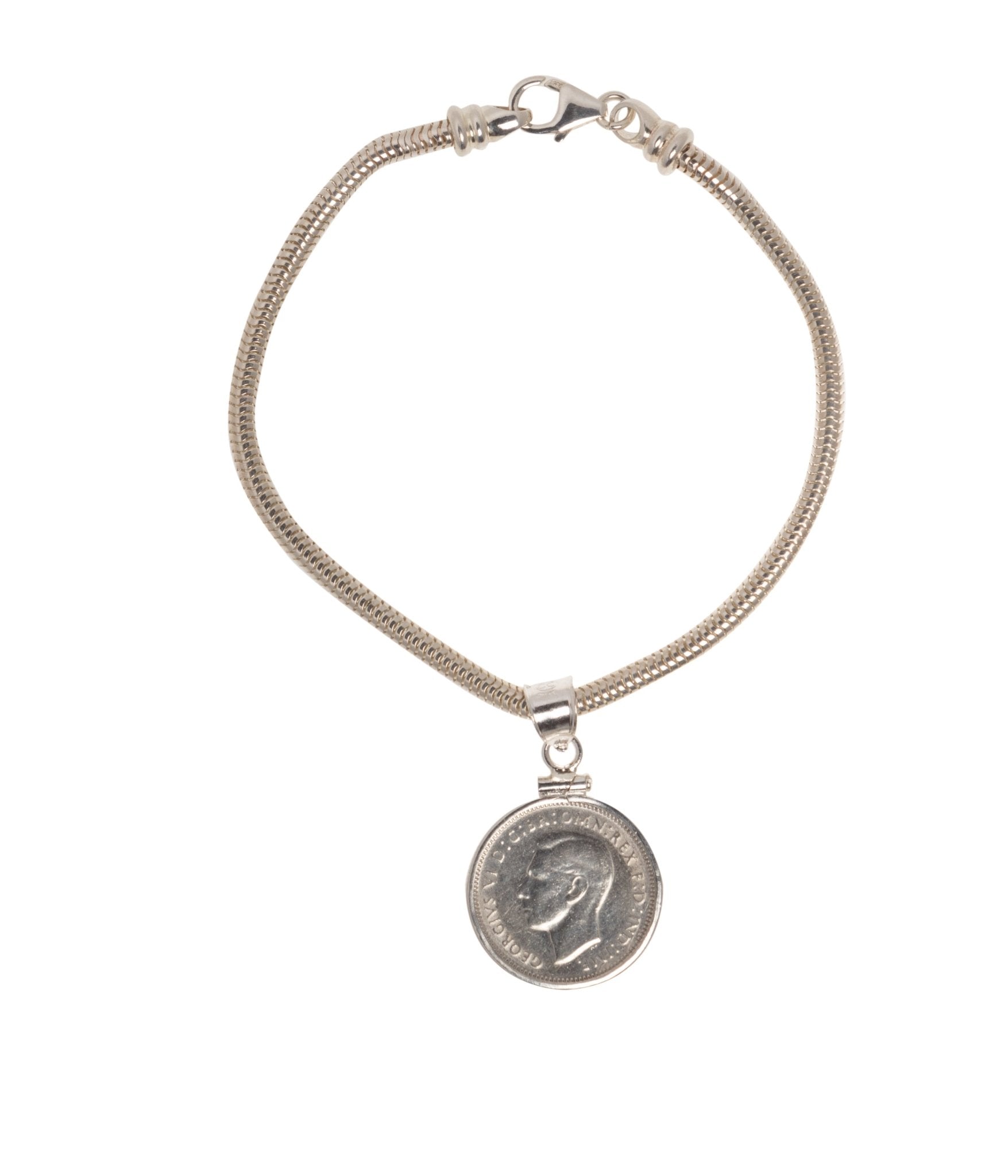 Australian Sixpence Snake Bracelet - Vintage Spirit - Handcrafted Coin Creations