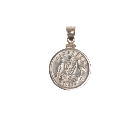 Australian Sixpence Sterling Silver Bezel - Vintage Spirit - Handcrafted Coin Creations