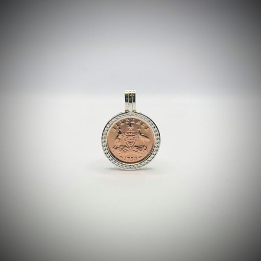 Australian Sixpence VS Pendant Rose Gold - Vintage Spirit - Handcrafted Coin Creations