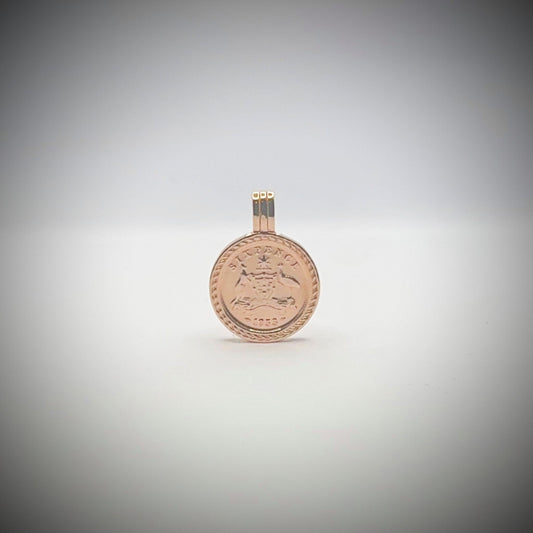 Australian Sixpence VS Pendant Rose Gold - Vintage Spirit - Handcrafted Coin Creations