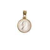 Australian Sixpence Yellow Gold Filled Bezel - Vintage Spirit - Handcrafted Coin Creations