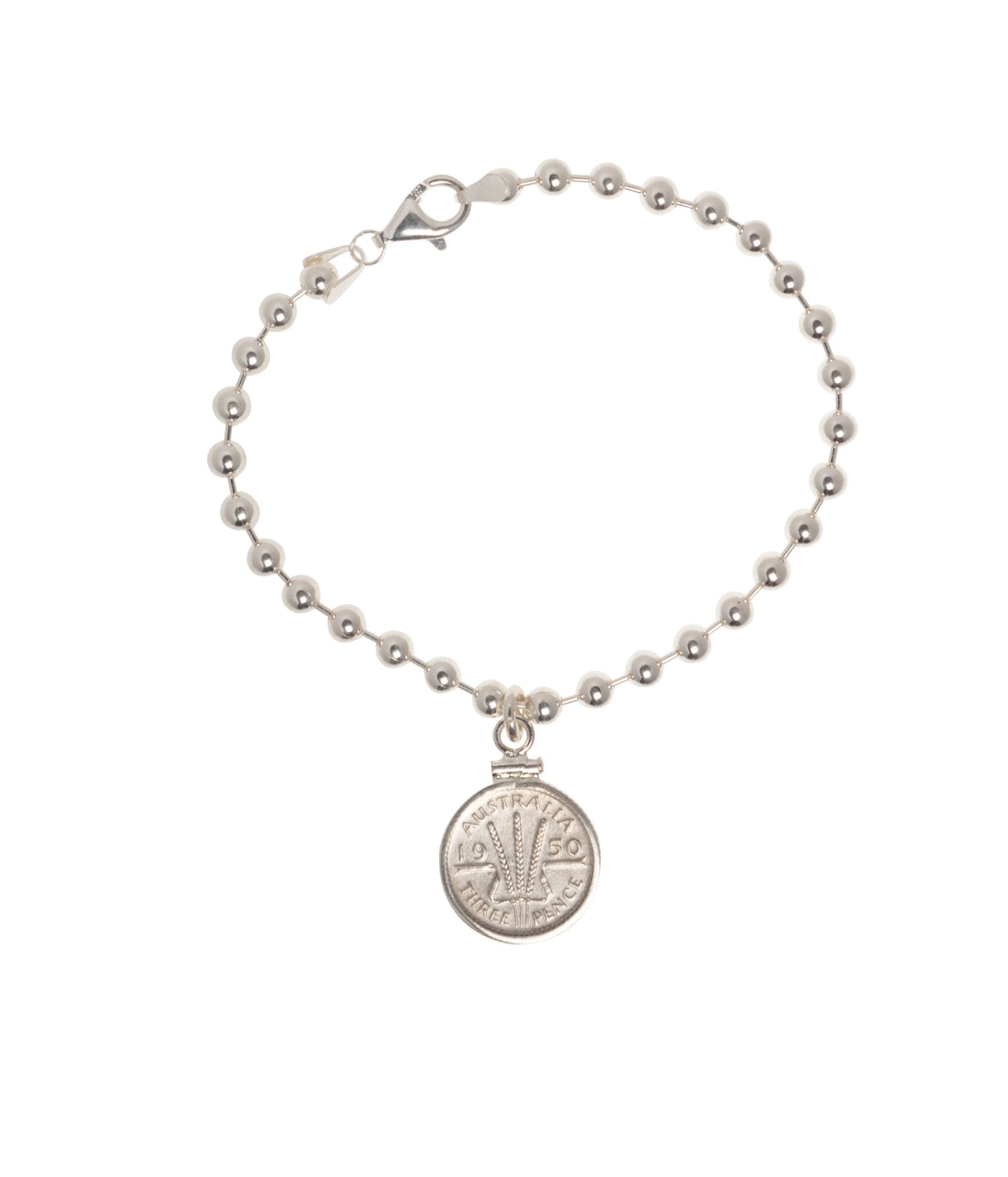 Australian Threepence Bead Bracelet - Vintage Spirit - Handcrafted Coin Creations