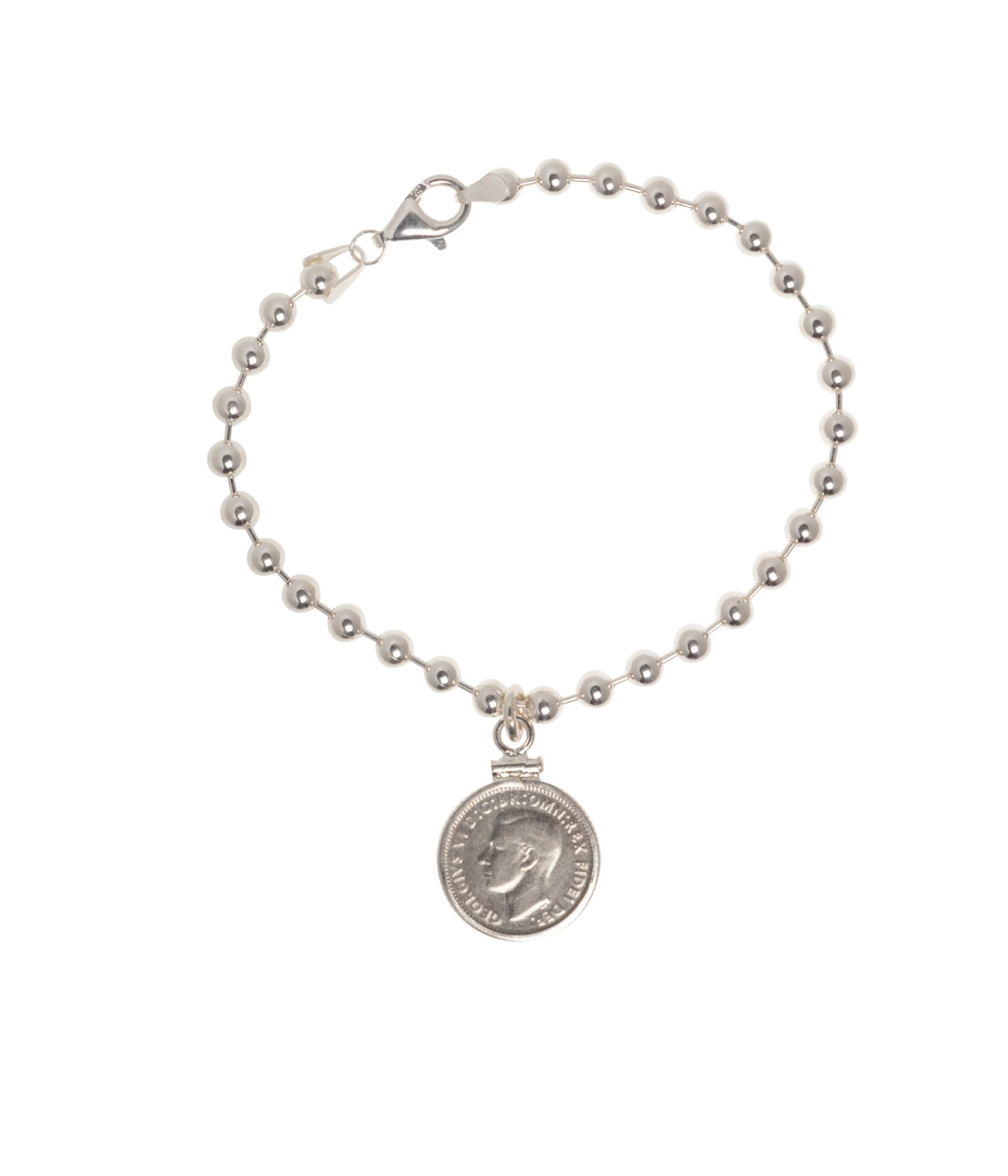 Australian Threepence Bead Bracelet - Vintage Spirit - Handcrafted Coin Creations