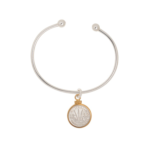 Australian Threepence Cuff Bracelet - Vintage Spirit - Handcrafted Coin Creations