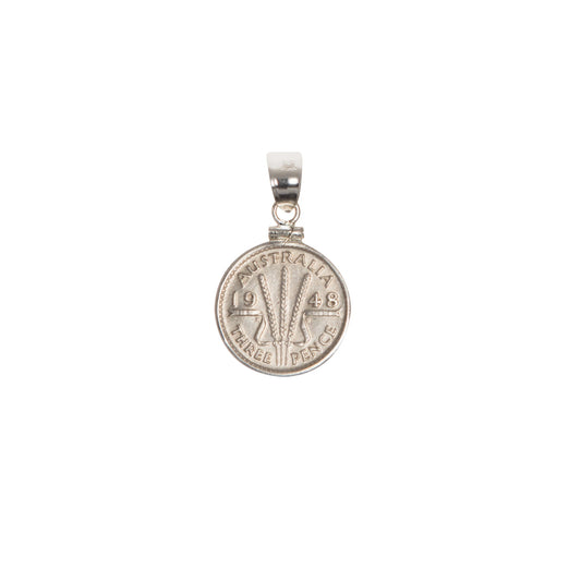 Australian Threepence Sterling Silver Bezel - Vintage Spirit - Handcrafted Coin Creations
