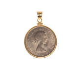 British Florin Yellow Gold Filled Bezel - Vintage Spirit - Handcrafted Coin Creations