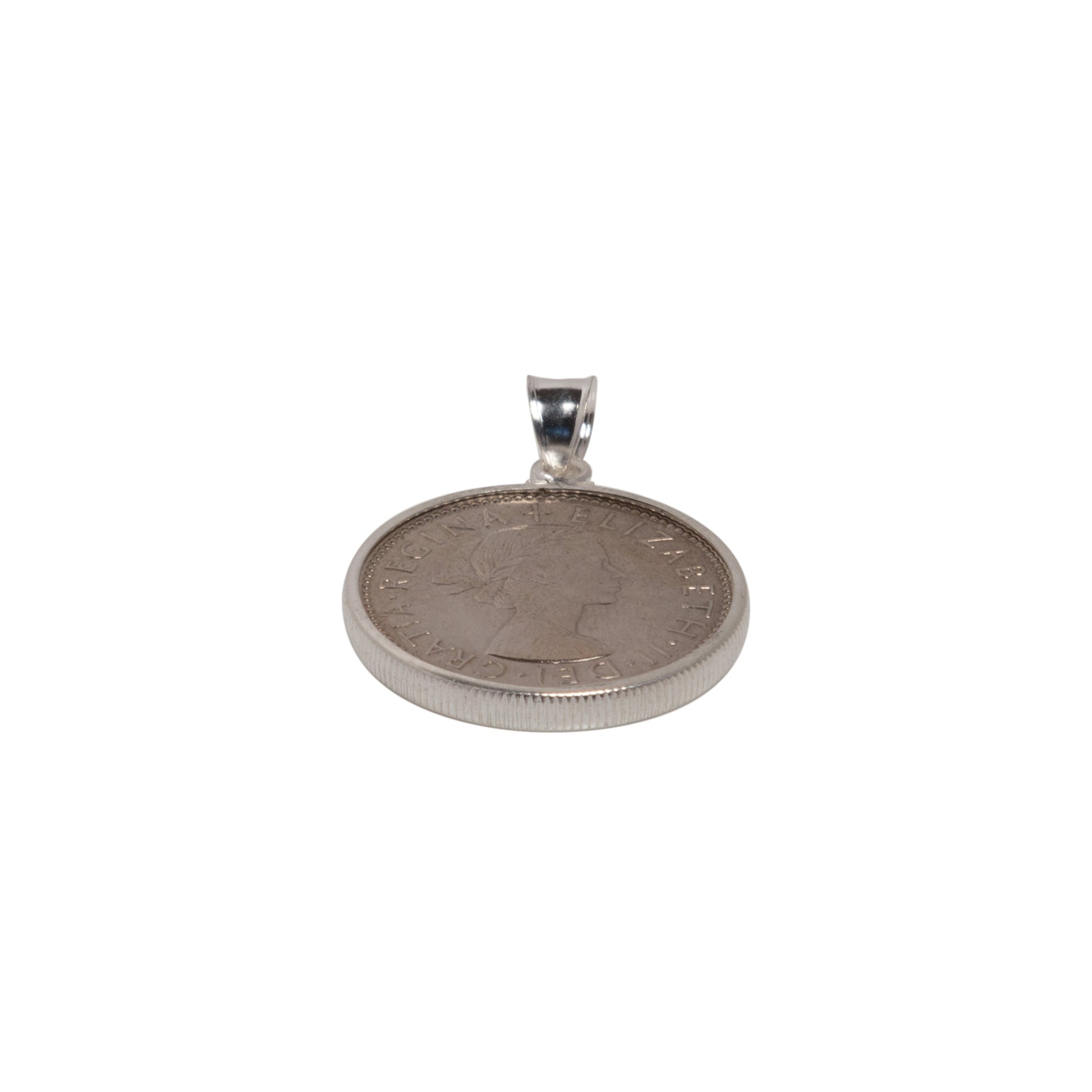 British Shilling Sterling Silver Bezel - Vintage Spirit - Handcrafted Coin Creations
