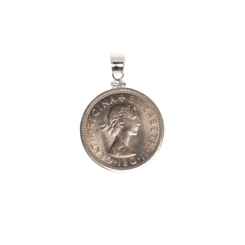 British Shilling Sterling Silver Bezel - Vintage Spirit - Handcrafted Coin Creations
