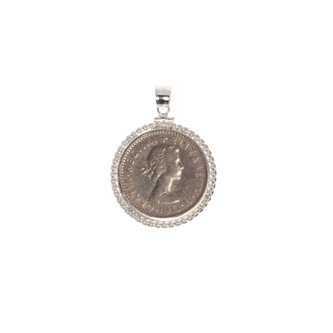 British Sixpence Twisted Rope Bezel - Vintage Spirit - Handcrafted Coin Creations
