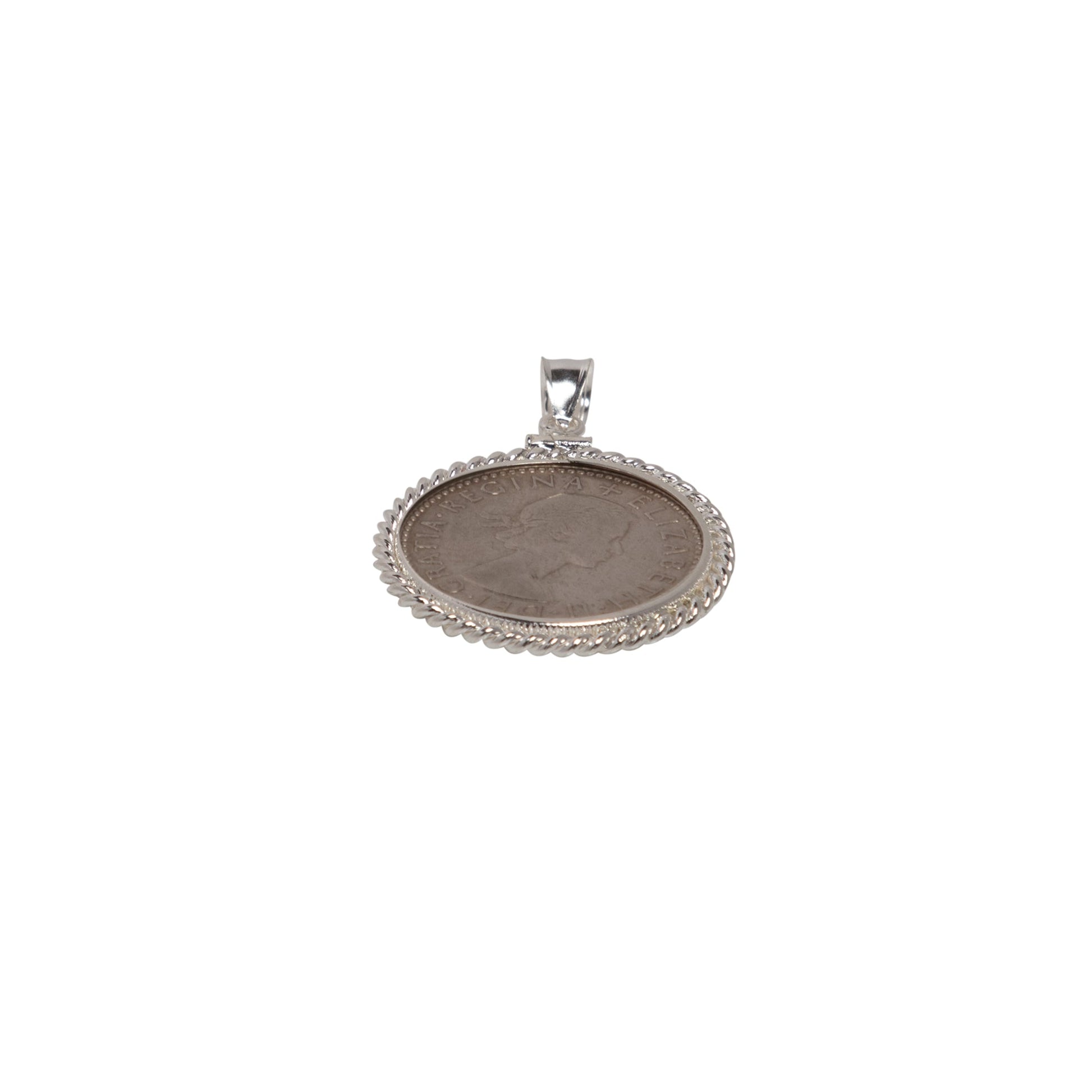 British Sixpence Twisted Rope Bezel - Vintage Spirit - Handcrafted Coin Creations