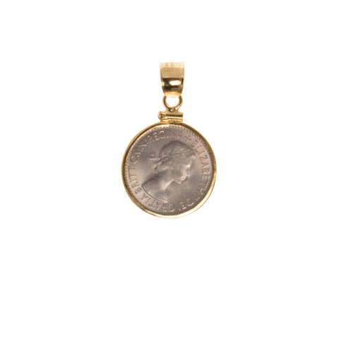 British Sixpence Yellow Gold Filled Bezel - Vintage Spirit - Handcrafted Coin Creations